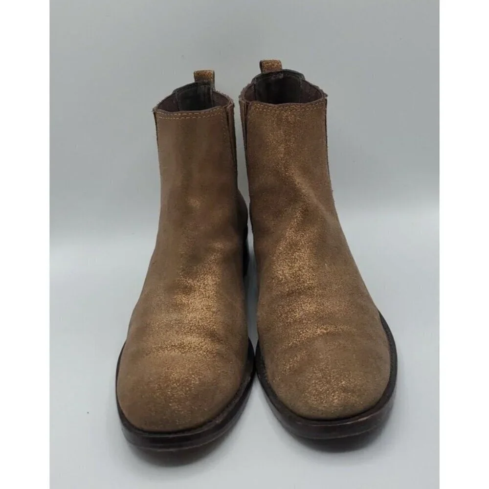 Tory Burch Wade Chelsea Gold Shimmer Leather Ankle Boot Women's 9M /40